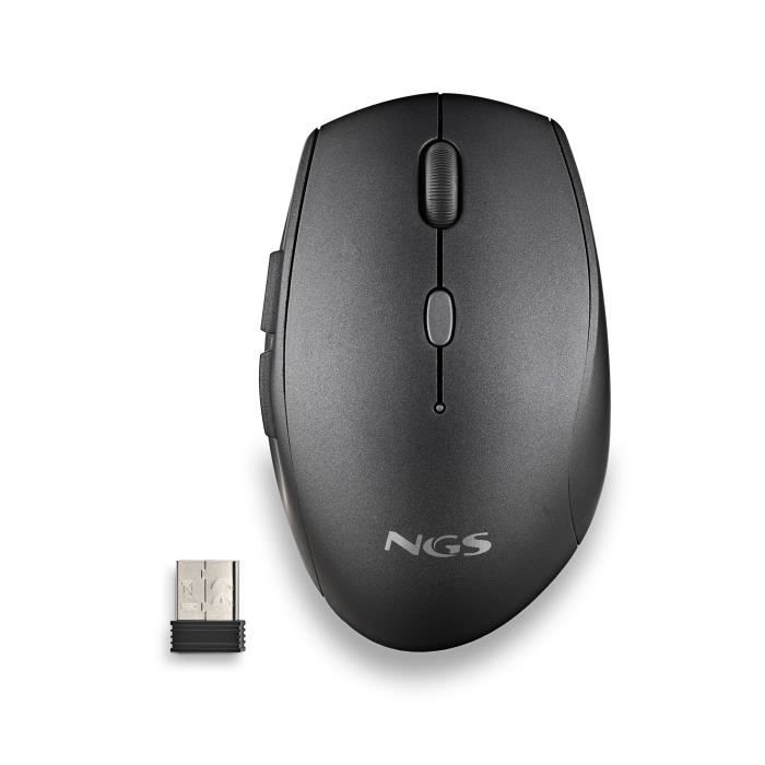 Souris Ergonomique - NGS - BEE BLACK - Sans Fil - Boutons Silencieux - DPI Réglable 800/1200/1600