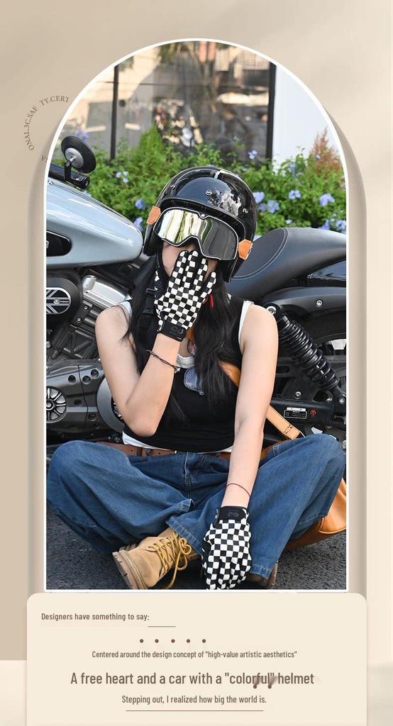 3C Certified Retro 3/4 Safety Helmet for Motorcycles & Electric Scooters – Unisex, All-Season