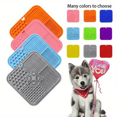 Silicone Licking Pad Pet Dog Lick Pad Bath Peanut Butter Slow Eating Licking Feeder Cat Lickmat Feeding Dog Lick Mat Dog Feeder