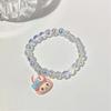 Iridescent Beaded Bracelet Clear Faux Crystal Bracelet Cute Cartoon Animal Charm Bracelet Gift for Girls Best