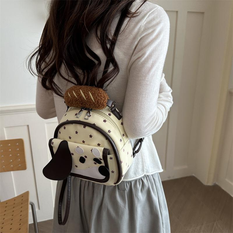 Schoolbag1011 Summer Cute Puppy Star Spotted Puppy Backpack Female College Fashion Soft Cute Sweet Backpack