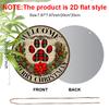 2D Flat Aluminium Christmas Welcome Sign with Paw Pattern - Navidad Figurine Ornaments - Ideal for Front Door, Wall, Porch, Fence Decor - Ideal