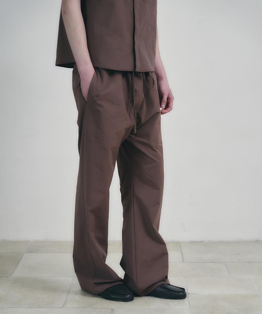 Leondi Middle String Linen Trousers - Brown