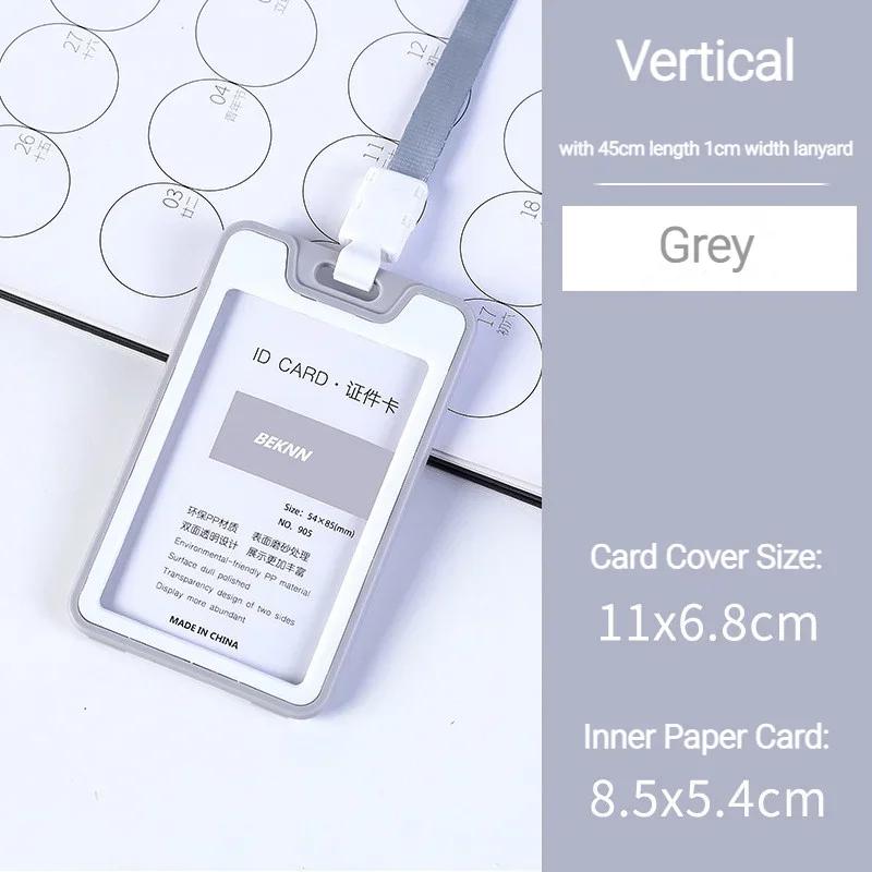 Women Men Plastic ID Credit Bank Card Holder Students Bus Card Case Lanyard Candy Colors Identity Badge Cards Cover