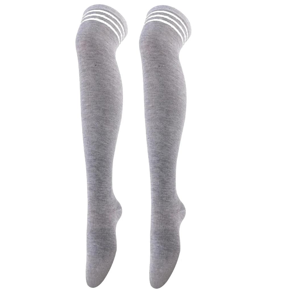 Ladies Girls Long Tube Socks Black White Striped Long Socks Women Sexy Over Knee Thigh High Socks Over The Knee Stockings