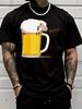Unisexs Summer Crew Neck Short Sleeve T Shirt Funny Sheep Beer Mug Beeeeer Print White Tee Casual Party Daily Loose Fashion Top