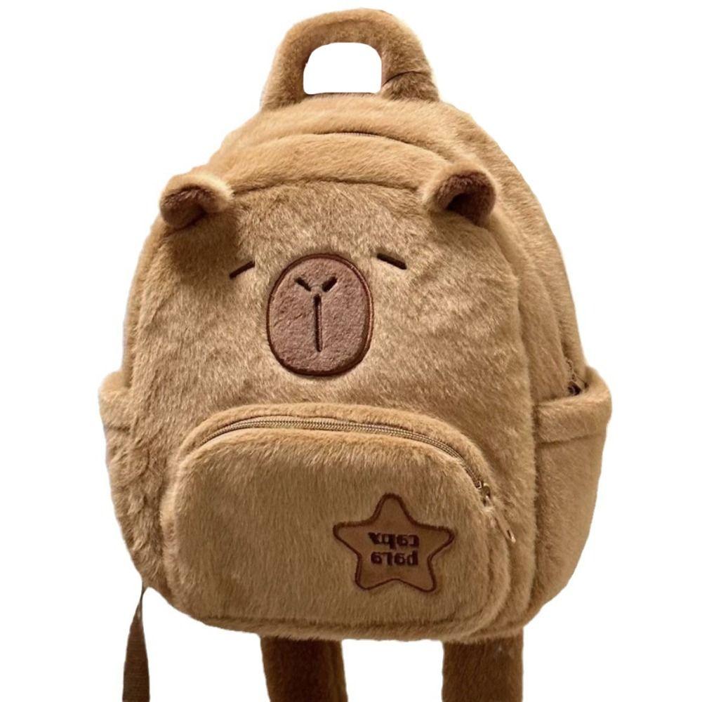 Cartoon Capybara Plush Backpack Gift Kawaii Cute Tote Bag Funny Large Capacity Capibala Bag