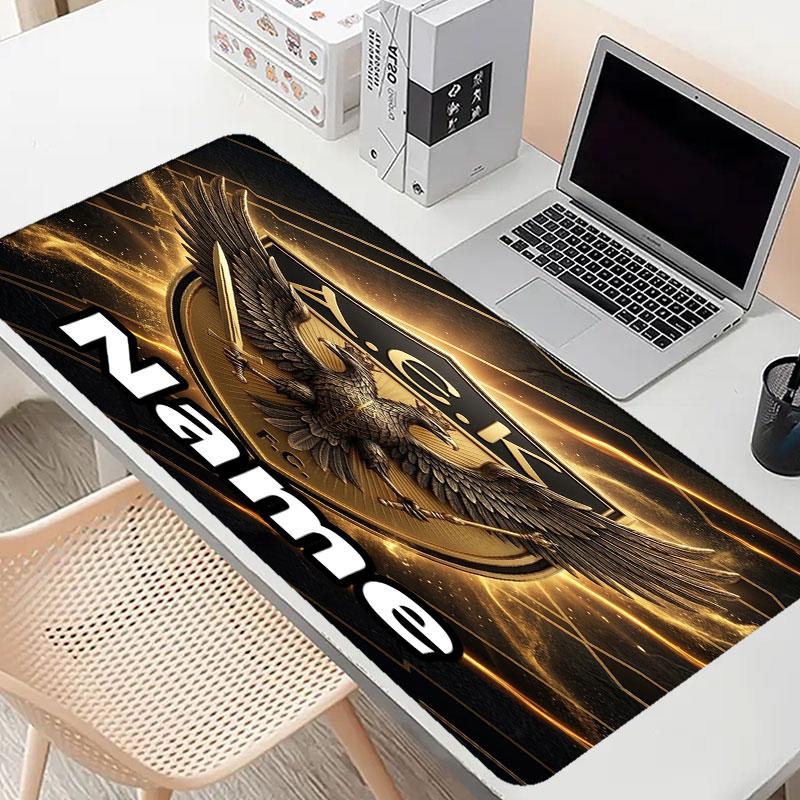 Custom Name Personalized AEK Athens FC Pattern Mousepad, Laptop PC Desk Mat, Decorative Desk Mat for Home Keyboard Pad Gift
