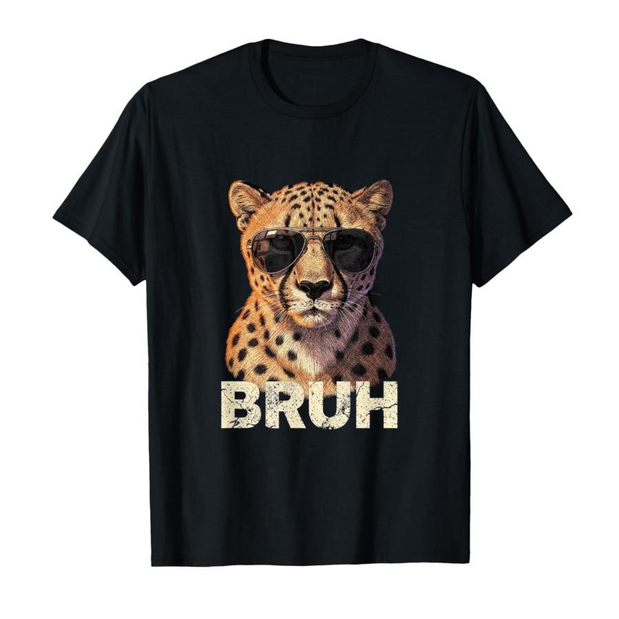 

Bruh Cheetah Meme Graphic T-shirt For Men Women 100% Cotton T Shirts Short Sleeve Tops 0204-1 - Men s Summer Cotton Graphic Tee S разноцветный