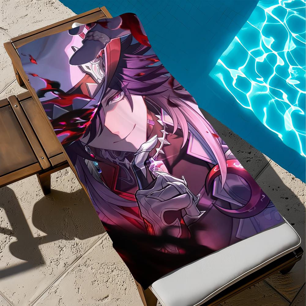 H-honkai Star Game RailAshveil Towel Beach Quick Dry Soft Pool Towels Gift for Travel Gym Shower Camping Sports