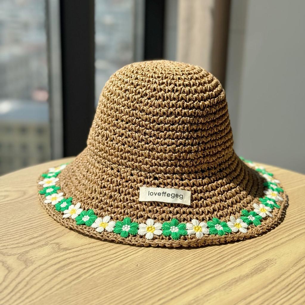 New Holiday-style Woven Straw Hat for Women, Large Brim, UV Protection, Fisherman's Hat, Beach Sun Hat