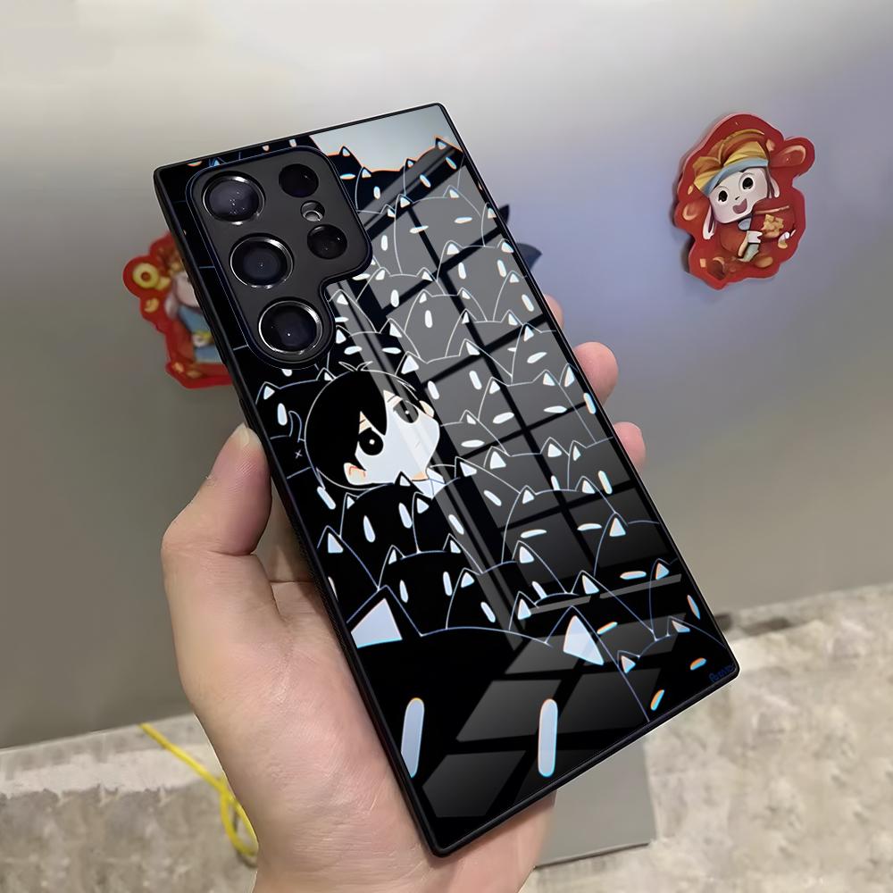 

Чехол для телефона O-Omori Game для Samsung S26 S25 Ultra S23 S22 S24 S20 Fe S21 Plus A54 A53 A16 Стеклянная крышка Samsung s24Plus