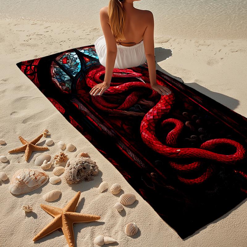 Snake And Blood Apple Beach Towel, Super Soft Microfiber, Gift for Her/Him, Birthday, for Pool, Beach, Travel, Home Decor Fan gifts