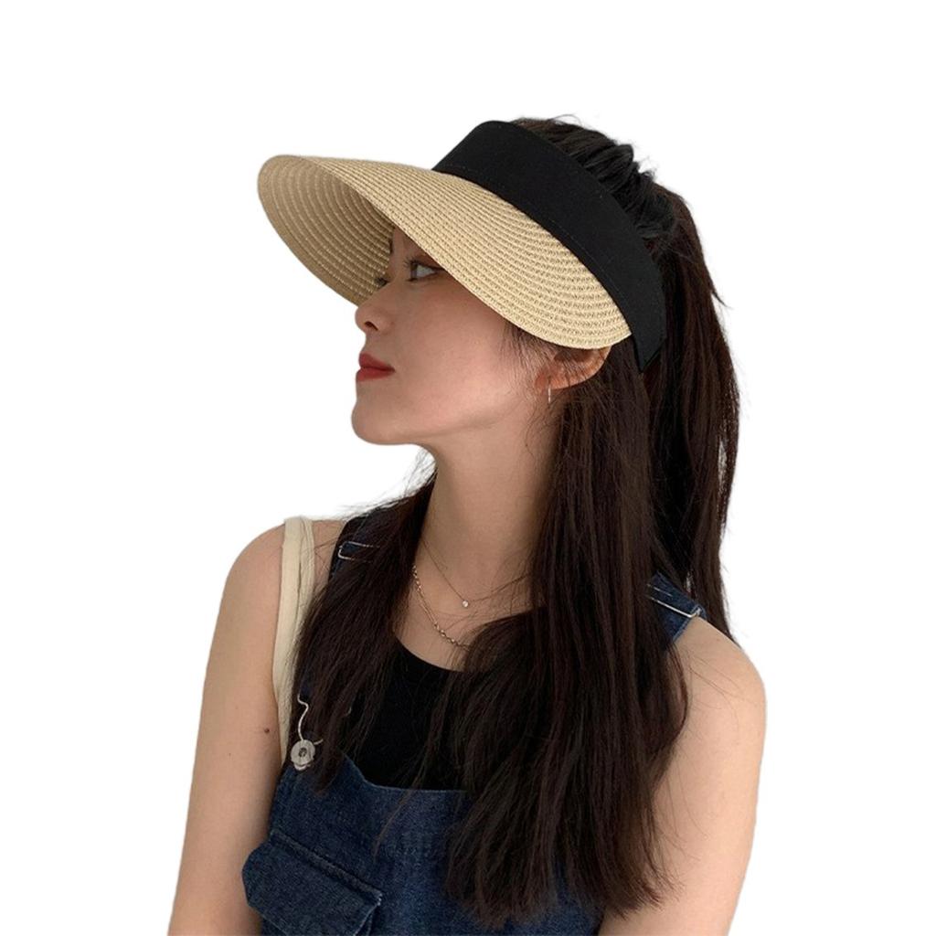 Women Summer Metal Standard Visor Pleated Sun Hat New Beach Hat Women Summer Metal Standard Visor Pleated Sun Hat New Beach Hat