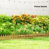 Pack of 12 Wooden Border Fences, Garden Fixed Picket Fence for Lawn Edging, Flowerbed, 60L X 1D X 34H Cm, Brown