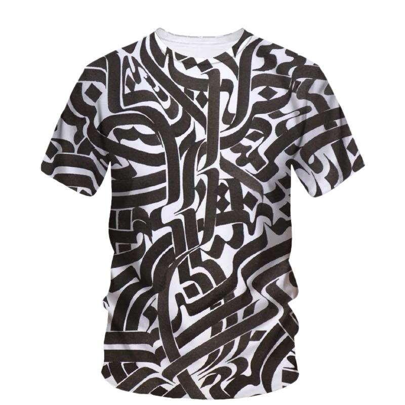 Sommar Nya Kreativa Graffiti Konst grafiska t-shirts Män Casual Bohemisk Personlighet harajuku Tryckta O-hals Streetwear T-shirts Toppar