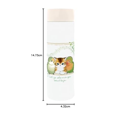 mofusand Pokemini Vacuum Double Sealed Stainless Steel Bottle, 150ml (Bird and Cat Design), 53-2084