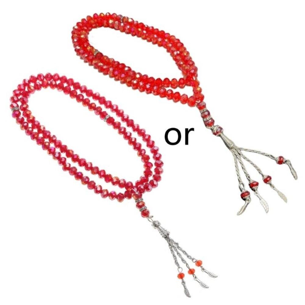 

99 бусин, плоские хрустальные четки, четки для поклонения, браслет, красивая хрустальная веревочная цепочка