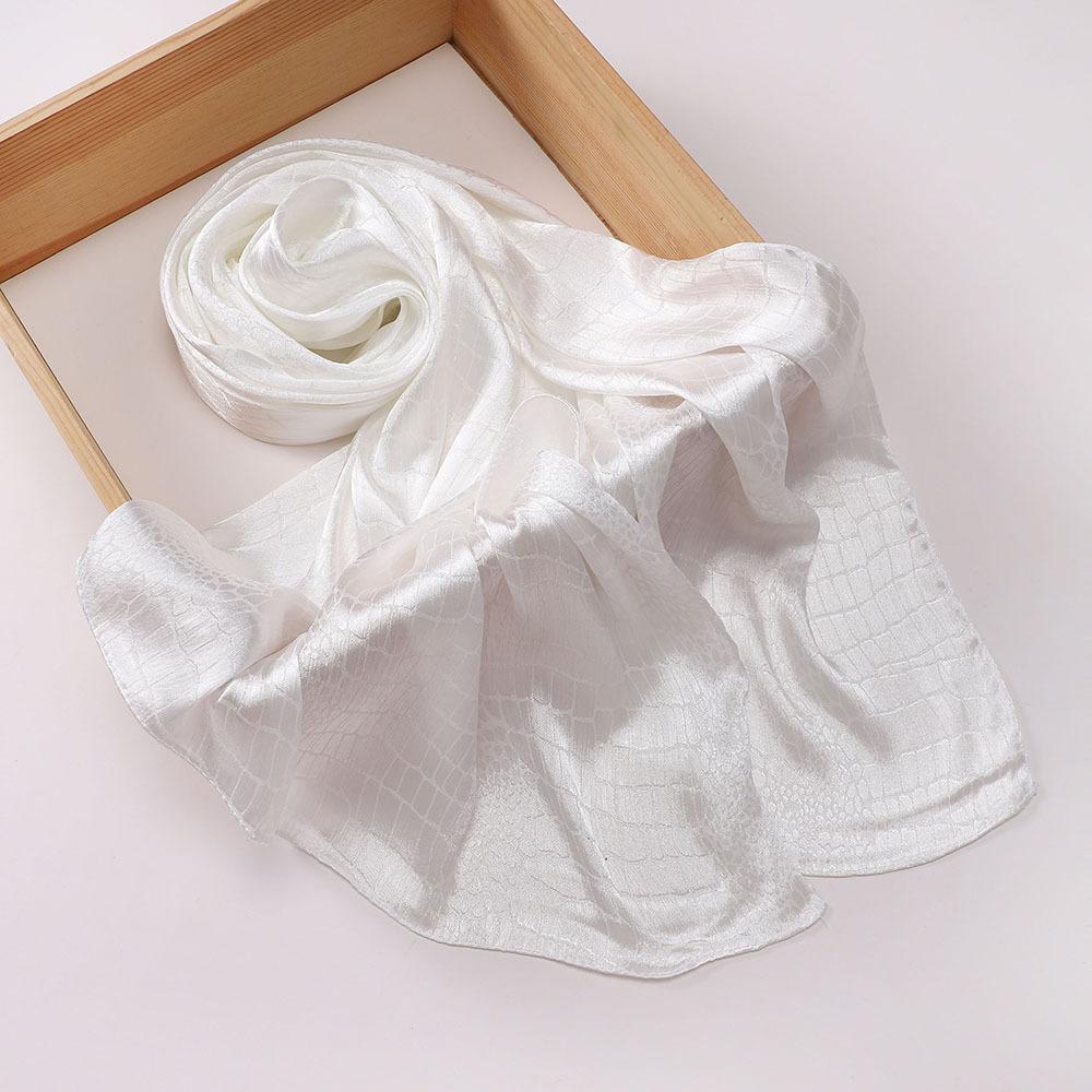 70*170CM Malaysia New Simulation Silk Silk Satin Jacquard Crocodile Pattern Long Scarf Women Shawl Wrap Head Cover