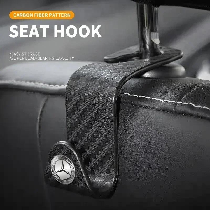 vwnct1 2025 New Car Seat Hooks Headrest Storage Hanger Car Interior Hanging Hook For Mercedes Benz AMG A B C E S class GLA GLC CLA GLK