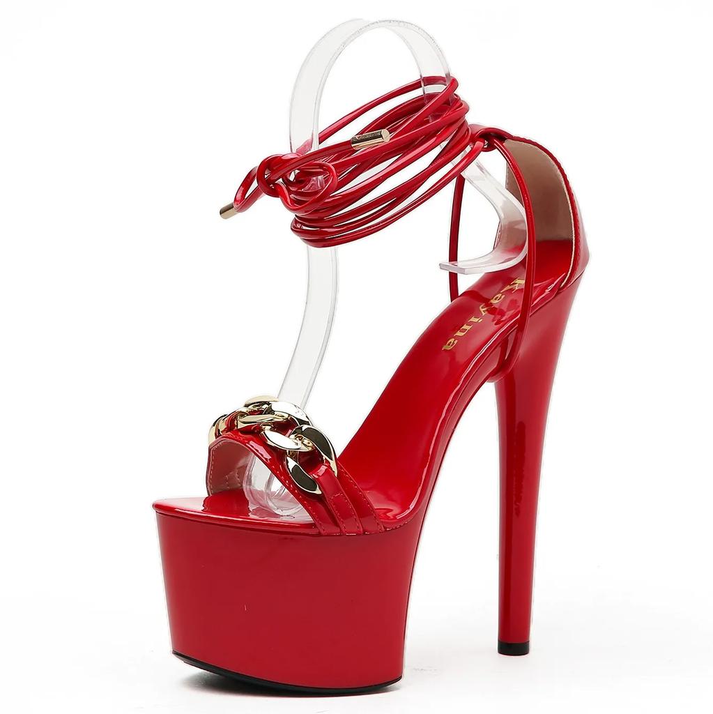 Sommer Sexy Damen Plateau Sandalen mit schmalen Riemen 2025 Neuheiten Damen Schnallenriemen Nachtclub Dünne Hohe Absätze Schuhe Sandalen