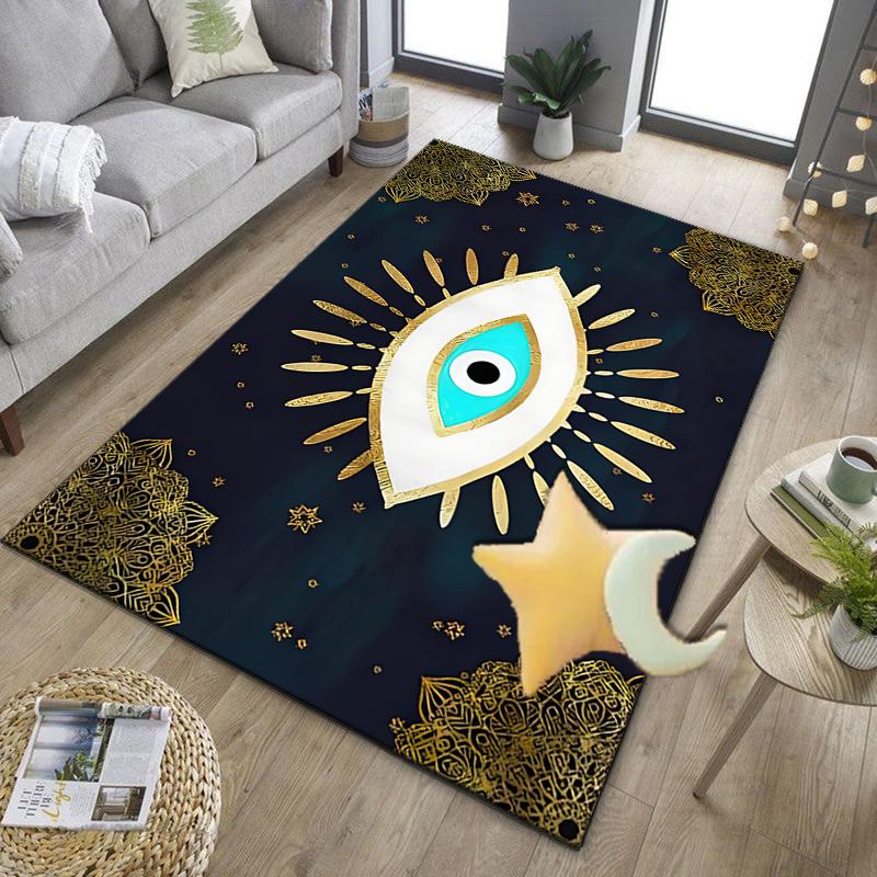 The Turkish Evil Eye Office Rug Chair Mat, Entryway Carpet, Suitable for Front Door, Bedroom, Living Room, Desk, Holiday Gift