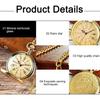 Antieke Steampunk Vintage Romeinse Cijfers Kwarts Zakhorloge Gouden Kast Ketting Hanger Klok Ketting Heren Dames
