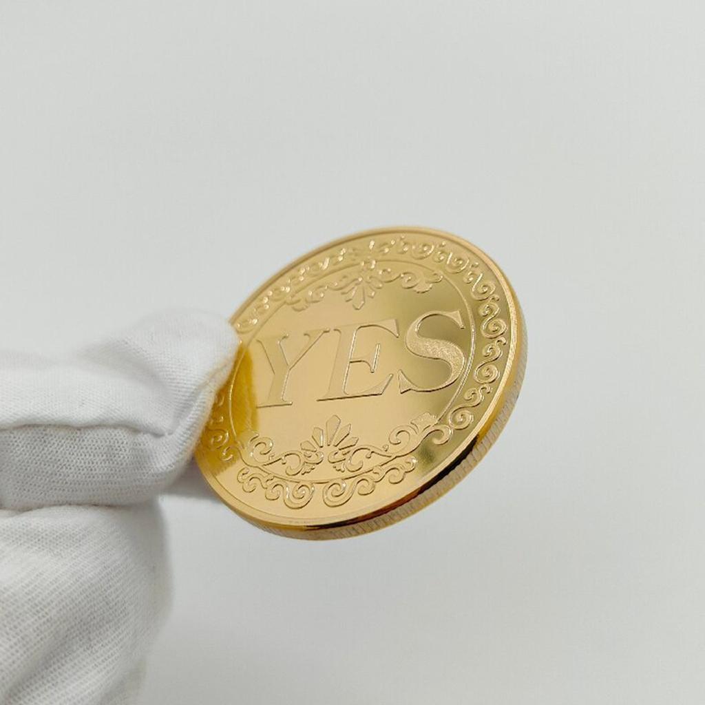1 PZ Moneta Commemorativa in Bronzo Sì o No Souvenir Non-Valuta Oggetto di Scena per Gioco Monete per Decisioni Collezione Decorazione Artigianato