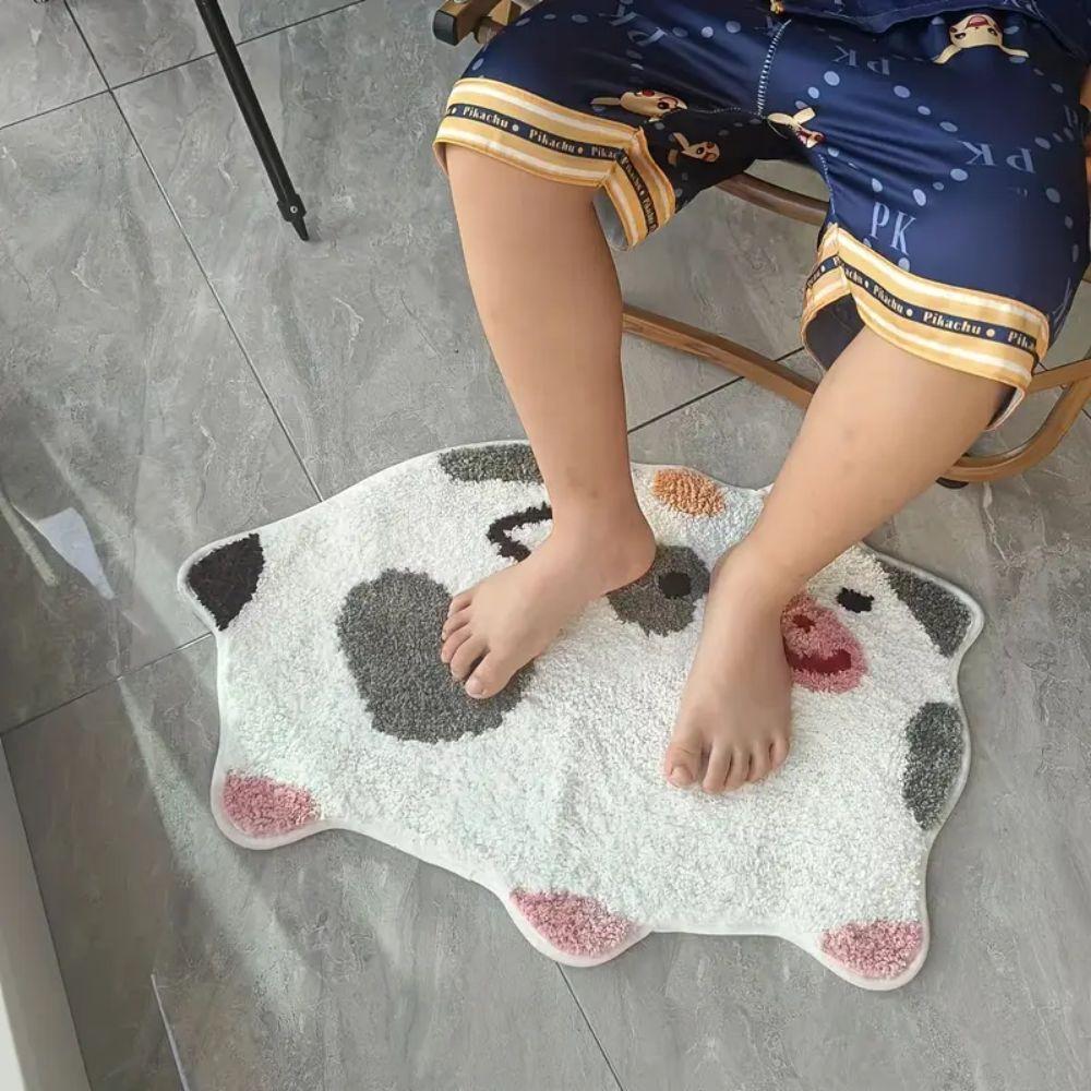 Alfombrillas de Suelo para Baño de Vaca Lindas de Dibujos Animados, Alfombrillas Antideslizantes y Absorbentes de Agua para Baño, Alfombras de Dormitorio, Decoración del Hogar