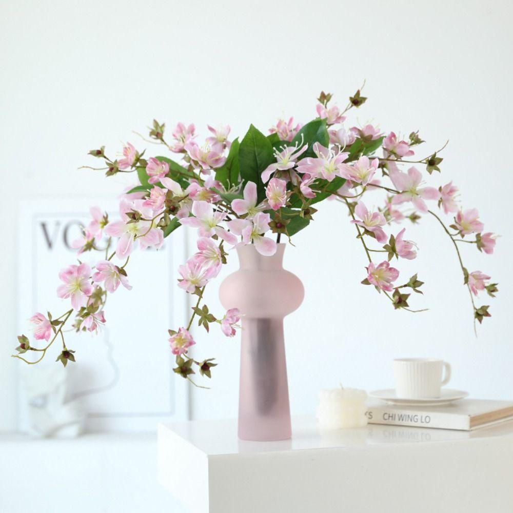 Real Touch Artificial Crabapple Flowers Elegant Jasmine Hanging Flowers Garden Landscaping