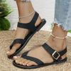 New Fashion Sandals Flat Bottom Fashion Versatile Cross Retro Casual Roman Sandals  Shoes Portable Non-slip