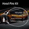 Hood P Kit For Car - Stainless Steel Hood Pin Lock Clip With Racing Lanyard For Fixing Car Hood Cover & Reduce Shaking - Universal Car Mods Exterior