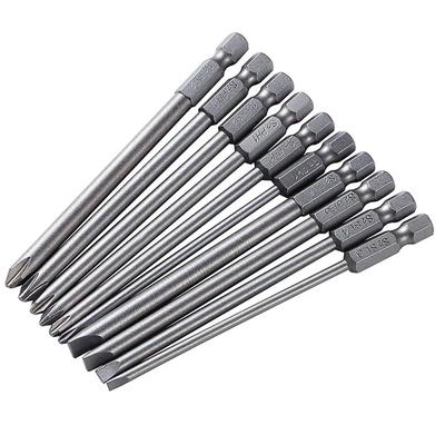 10 peças/Lote Brocas para Chave de Fenda Phillips Hexagonal Haste Hexagonal Broca Elétrica Longa Kit de Brocas Torx Acessórios para Ferramentas Elétricas Novo
