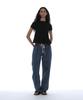 PARTIMENTO WOMEN Overlay Peplum Short Sleeve Tee_Black