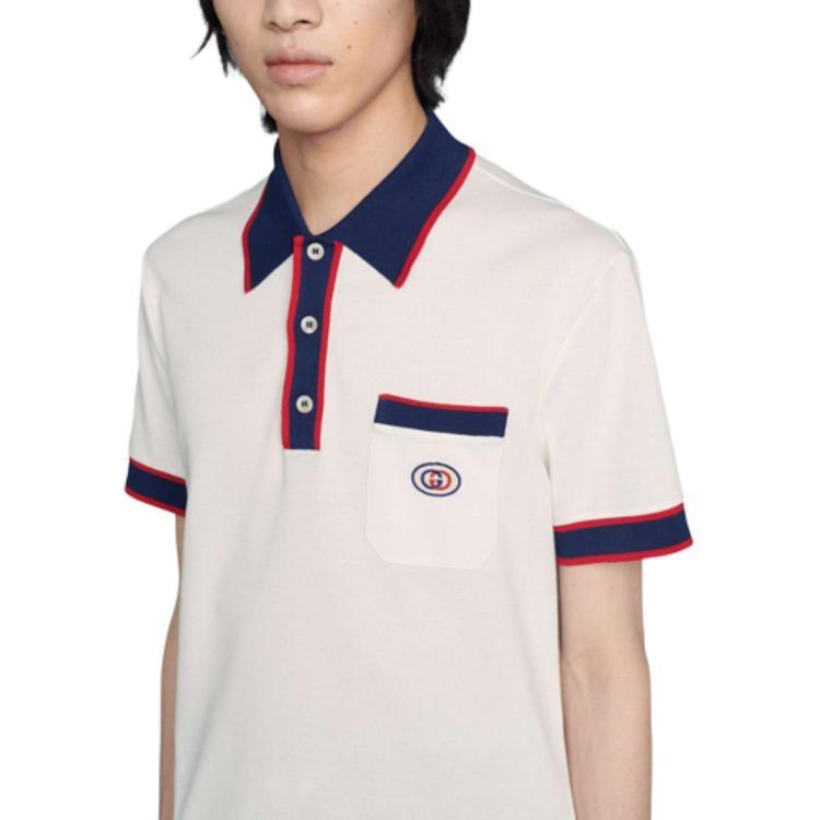 Gucci Cotton Piquet Polo with Interlocking G 'off-white' Men's 653380-XJDF8-9222