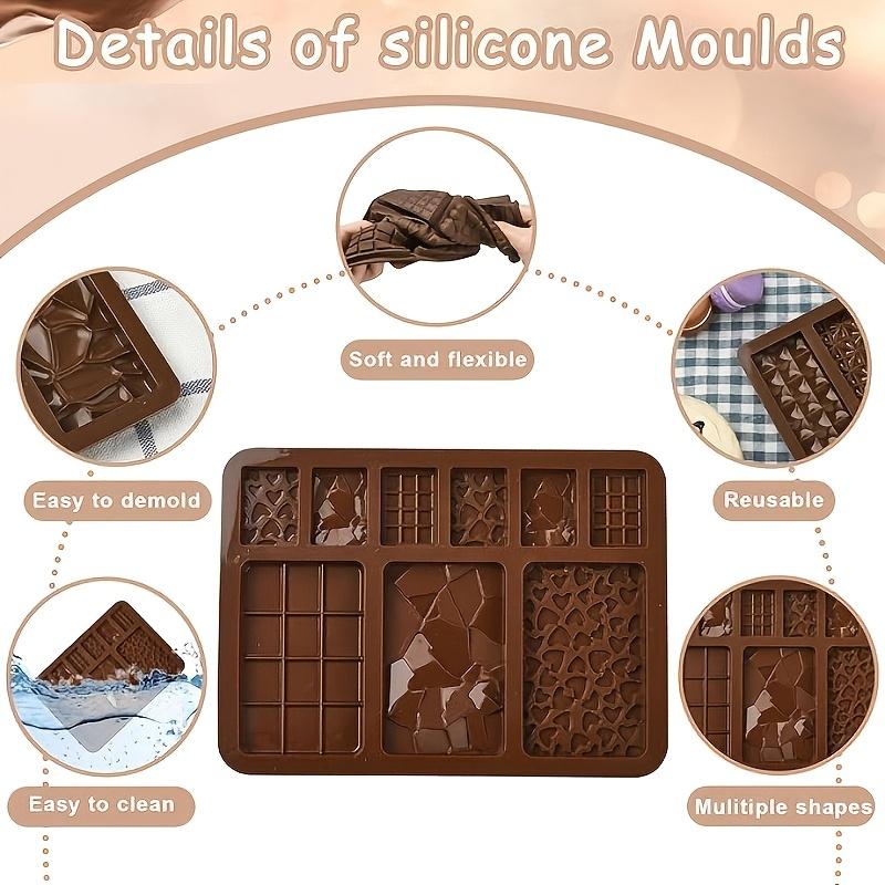 9 Cavity Heart Shape Silicone Chocolate Mold Waffle Mold 3D Grid Shape Fondant Decoration Candy Bar Baking Tools DIY