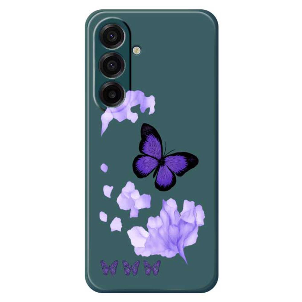 For Samsung Galaxy A17 5G Case Purple Butterfly Pattern Printing Straight Edge TPU Phone Back Cover