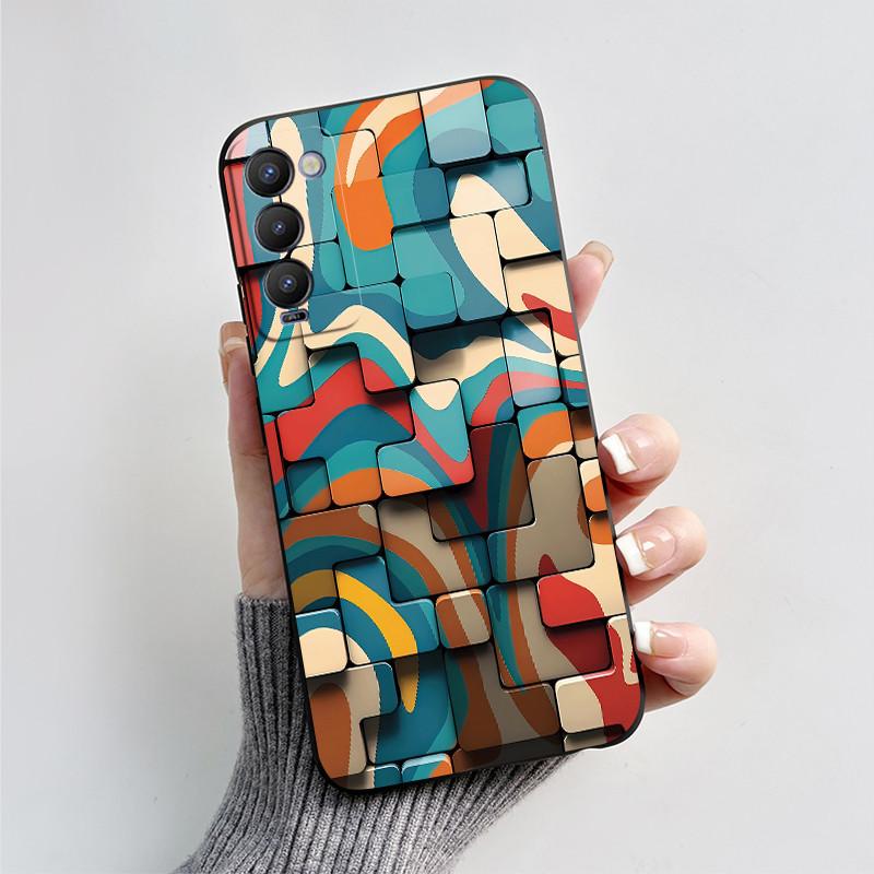 For Tecno Camon 18P Phone Case Shockproof Cover Cute Cartoon Love Heart Soft Funda For Tecno Camon 18 Premier Camon18 18i Bumper