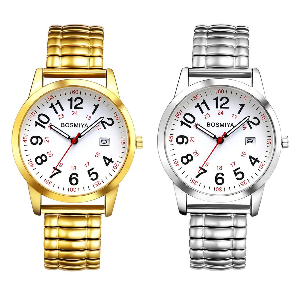 Watch Analog Display Stainless Steel Calendar Quartz Leisure Business Stylish Gold Silver Fashion Accessories Birthday Anniversary Christmas Day