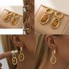 Trendy Heart Design Natural Stone Earrings With Gold Plating