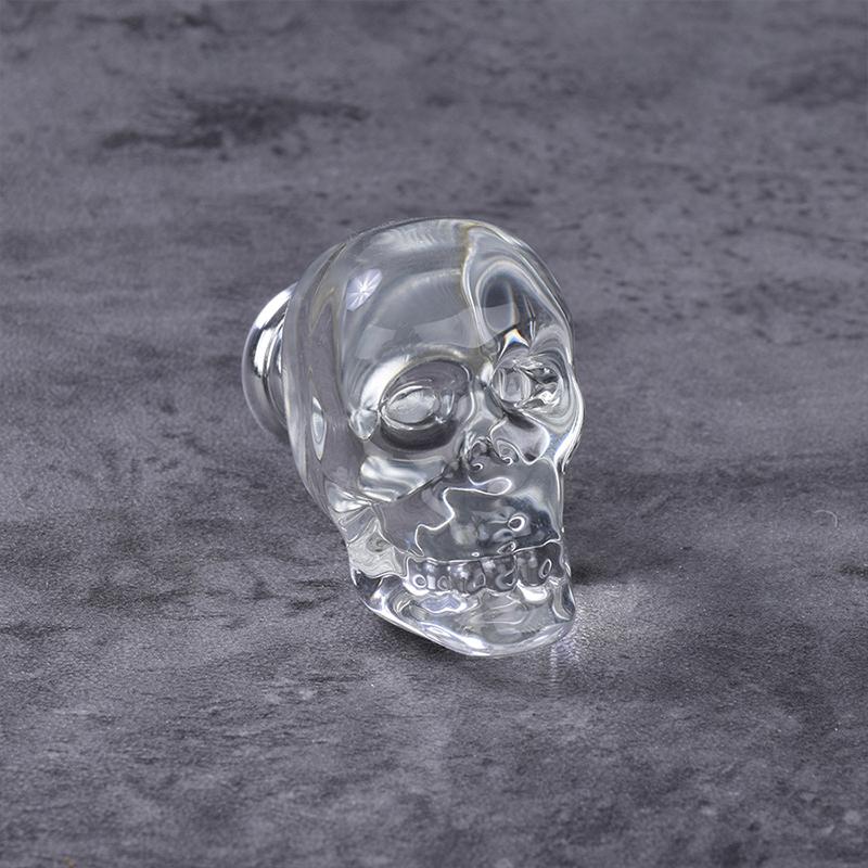 1pc Crystal Skull Drawer Knobs And Pulls, Glass Crystal Cabinets Knobs For Bedside, Cabinet Cupboard Home Kitchen Bedroom Decor