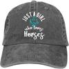 Just A Girl Who Loves Horses Baseball Cap Vintage Adjustable Washed Hats Twill Plain Cowboy Hats Denim Dad Hat for