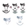 Animal Fancy Costume Kit Accessories Elephant Costume Set with Elephant Ears Headband Bowtie Tail Tutu Gloves 1/3/4/5Pcs