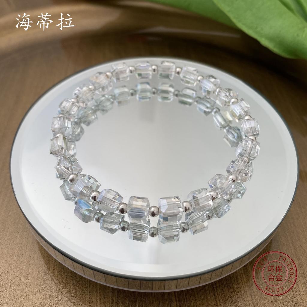 Künstliches geschliffenes Kristallarmband, Zuckerwürfel, funkelnder Kristall, klein, frisch, weiblich, hochwertig, Paargeschenk