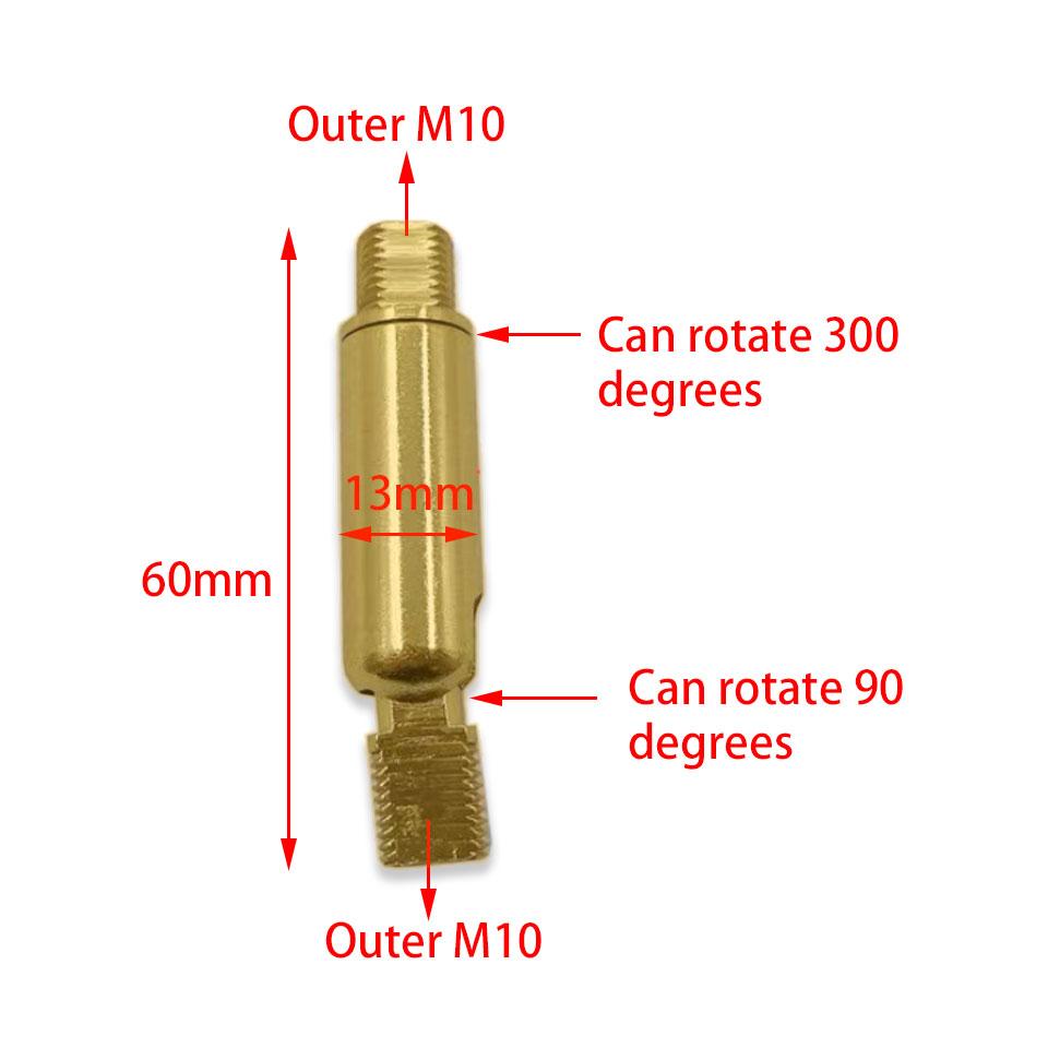 M8/M10 Universal Joint Shaking Head Short Rod Brass Universal Shaped Tube Rocker Arm Lamp Table Lamp Spotlight Accessories