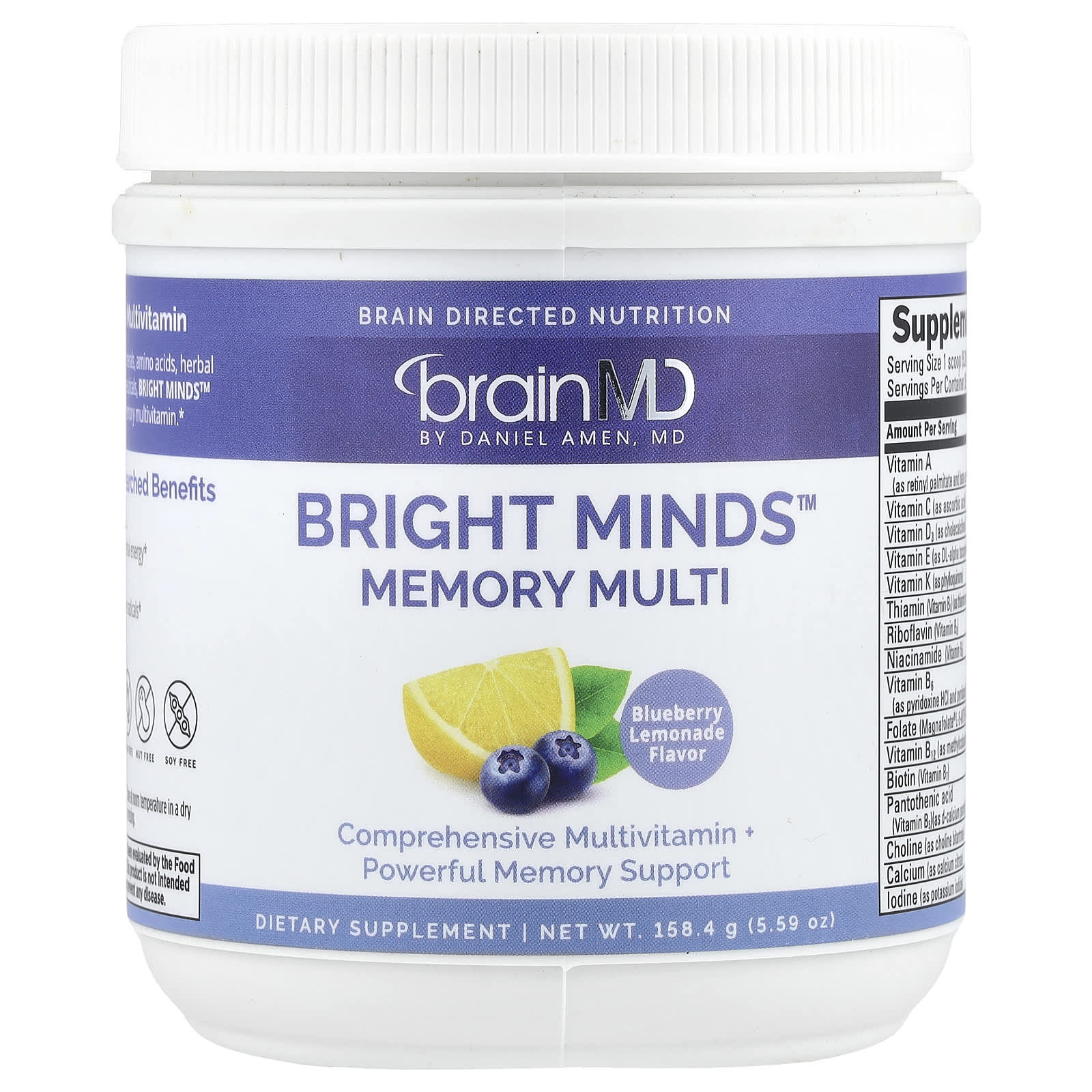

Bright Minds™ Memory Multi, Blueberry Lemonade, 158.4G(5.59Oz)