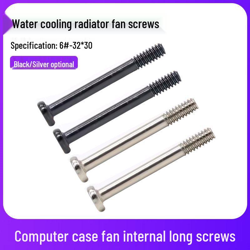

6#32 Long Screw Clamp for Computer Case Radiator Fan, Power, and Blade Fixing 4 Silver Screws
