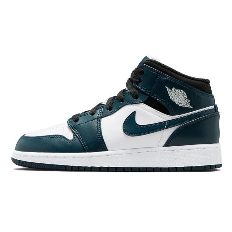

Новые Jordan Air Jordan 1 Mid Кожаные Удобные Нескользящие Баскетбольные Кроссовки GS 554725-411 36