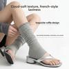 Spring and Summer Pile Pile Socks with Wooden Ear Cuffs, Long Stockings, Breathable, Suitable for Walking, Slimming, Versatile, Calf Socks