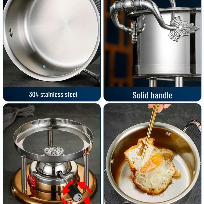 Jiakangming Portable 304 Stainless Steel Gas Hotpot